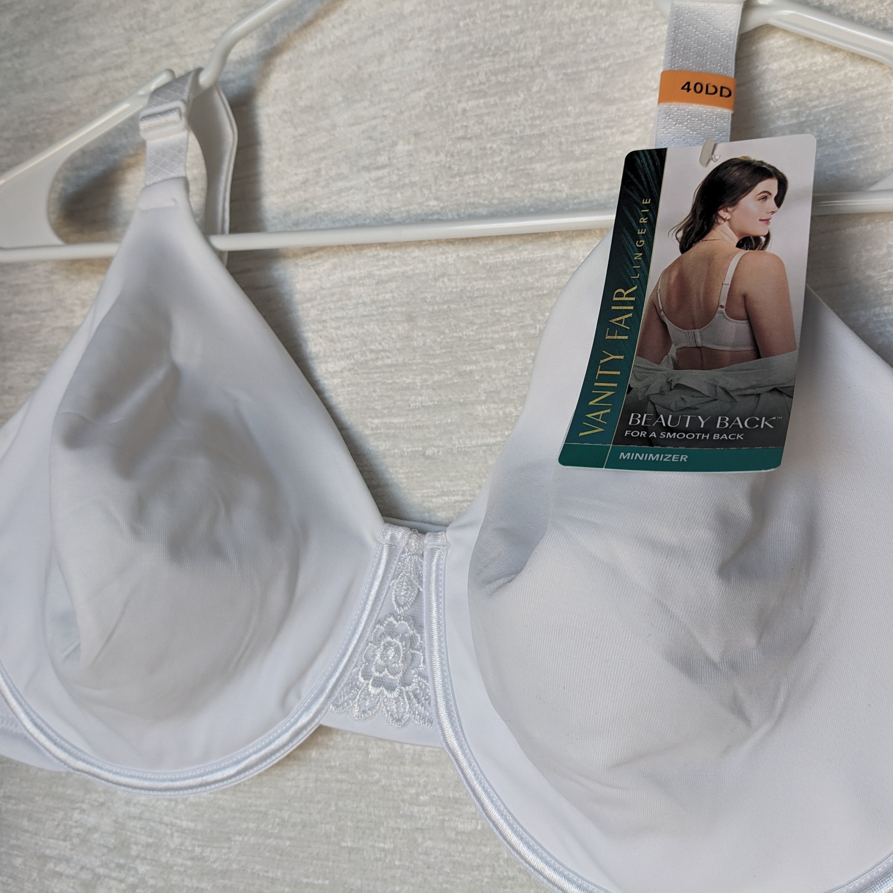 Vanity Fair Women's Bra 40dd White Minimizer Bra Wide Straps Model 76080